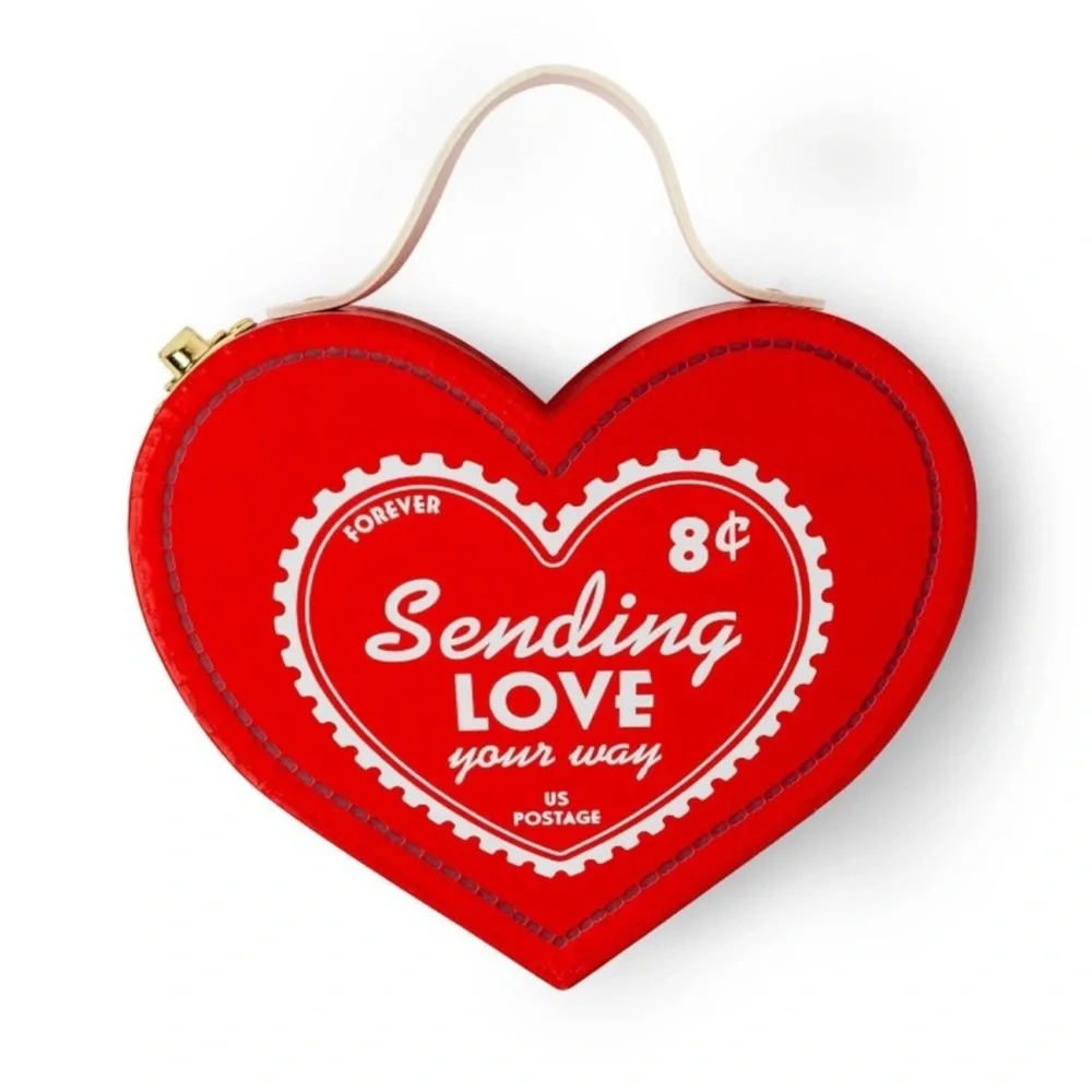 3 for $15 SALE New Target Bullseye Postage Stamp Red Heart Shaped Storage Box
